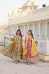 KA 1080 Digital printed Russian Silk With Embroidery Readymade Gown With Dupatta Wholesale Online
